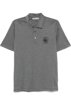 CANALI Logo-patch polo shirt
