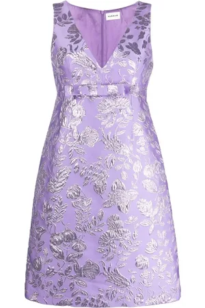P.A.R.O.S.H. Floral metallic-jacquard dress