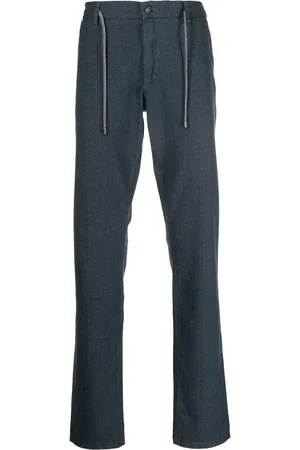 CANALI Drawstring-waist straight-leg trousers