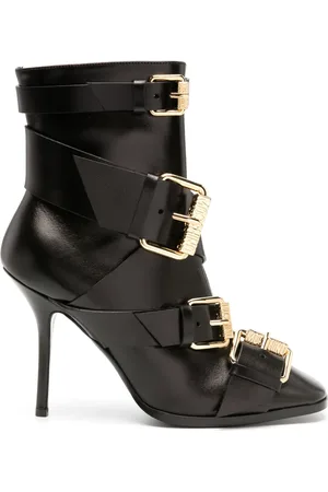 Moschino 105mm buckle-detailing leather ankle boots