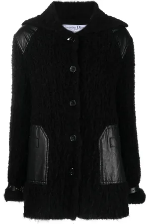 Dior 2000 leather-panelled hooded coat