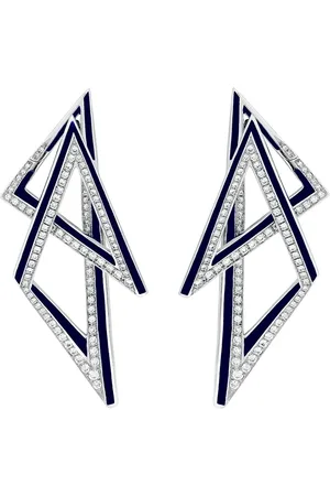 STEPHEN WEBSTER 18kt white gold Vertigo infinity diamond earrings