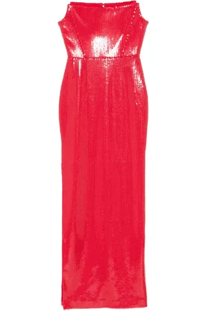 ALEX PERRY Strapless sequinned maxi dress