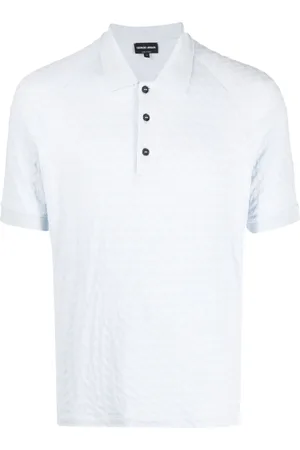 Giorgio Armani Chevron-knit polo shirt