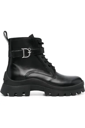 Dsquared2 Logo-buckle leather ankle boots