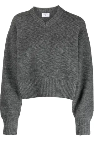 Filippa K Chevron-knit V-neck wool jumper