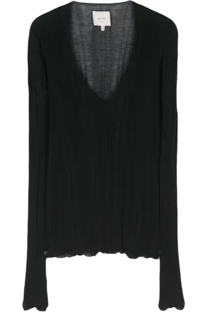 ALYSI V-neck ribbed top