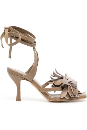 Silvia Tcherassi Tita floral-appliqué leather sandals