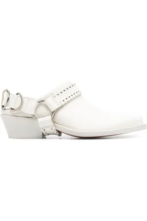 Buttero Braided-strap leather pumps