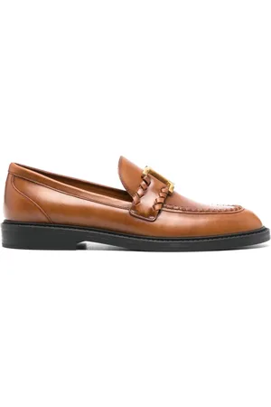 Chloé Marcie almond-toe leather loafers
