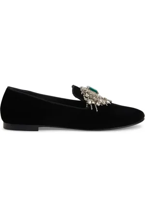 Giuseppe Zanotti Euphemiee crystal-embellished velvet loafers