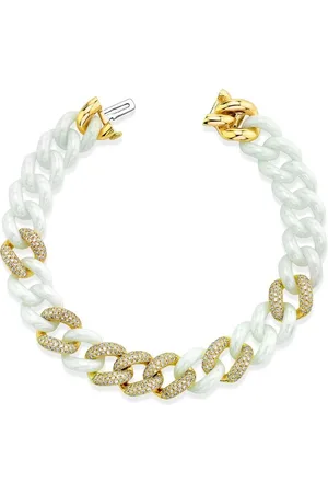 Shay 18kt yellow and ceramic diamond chain-link bracelet