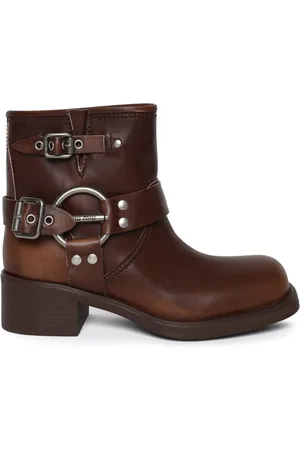 Miu Miu 50mm vintage-effect leather boots