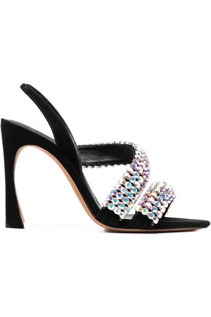 ALEXANDRE BIRMAN Crystal-embellished leather sandals