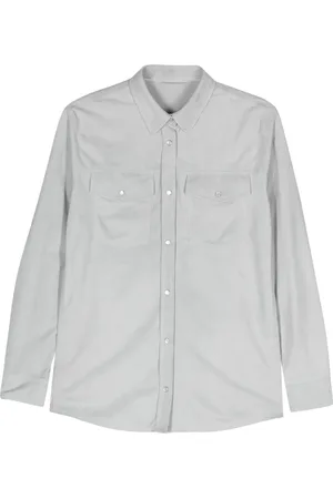 ELEVENTY Press-stud suede shirt
