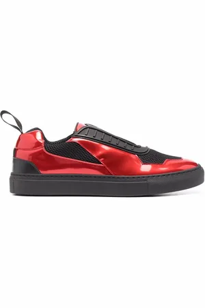 FERRARI Layered laminated-effect sneakers