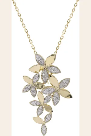 Marchesa Notte 18kt yellow floral diamond necklace