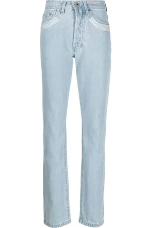 032c Double Shift ripped-patch straight-leg jeans