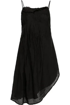 MARC LE BIHAN Crinkled asymmetric silk minidress