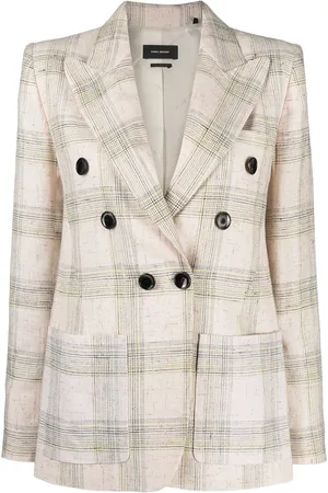 Isabel Marant Lenora check-print double-breasted jacket