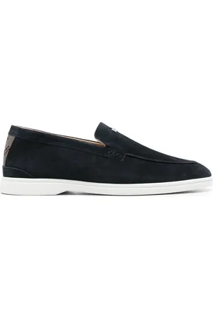 HERNO Monogram-heel suede loafers