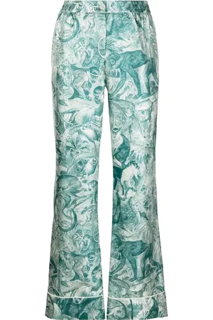 F.R.S For Restless Sleepers Graphic-print silk palazzo pants