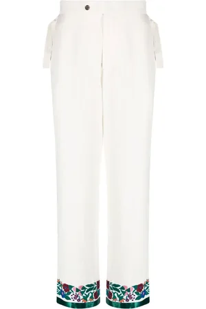 BODE Embroidered-hem detail trousers