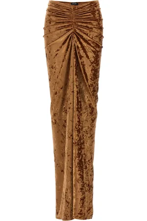 Atlein Crushed-velvet maxi skirt