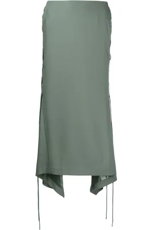 JUUN.J Lace-up midi skirt