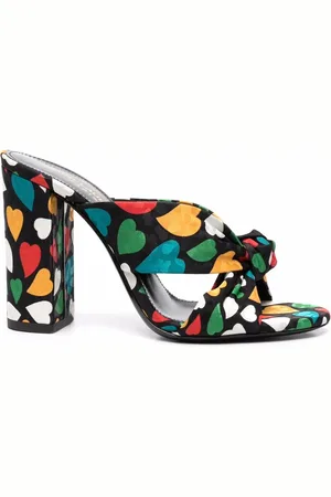 Saint Laurent Knotted heart-print sandals