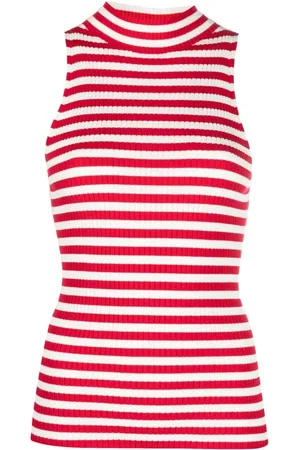 Twin-Set Stripe-print halterneck top