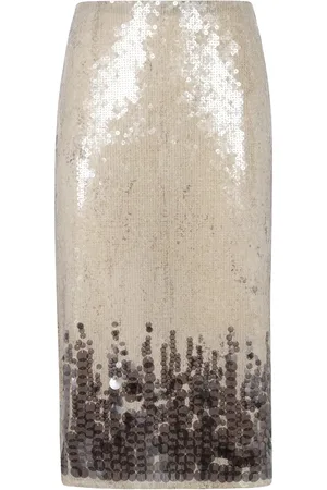 AVIÙ Sequin-embellished midi skirt
