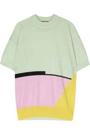 Plan C Intarsia-knit merino wool T-shirt