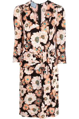 Prada 2000s floral wrap-around dress