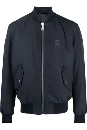 Balmain Logo-applique zipped bomber jacket