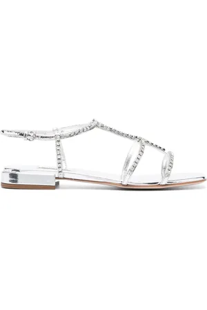Miu Miu Crystal-embellished caged leather sandals