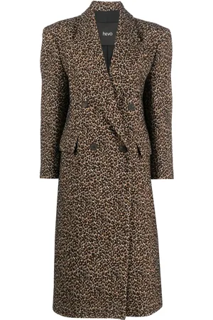 HEVO Martina leopard-print virgin wool coat