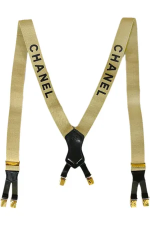 CHANEL 1990-2000s logo-print suspenders
