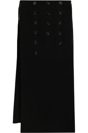 YOHJI YAMAMOTO Pin-appliqué wrap skirt