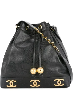 CHANEL 1994-1996 logos drawstring shoulder bag