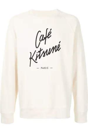 Café Kitsuné Logo print crew-neck sweatshirt
