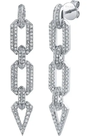 Shay 18kt gold Geo Link diamond earrings