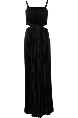 ALICE+OLIVIA Square-neck sleeveless pleated jumpsuit