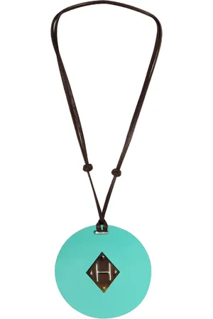 Hermès H-pendant buffalo-horn necklace