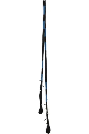 JORDAN LUCA Spike-embellished striped wool scarf