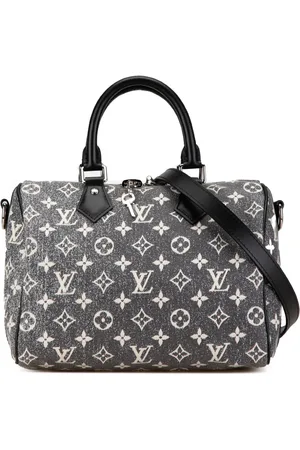 LOUIS VUITTON 2021-2024 Monogram Jacquard Denim Speedy Bandouliere 25 satchel