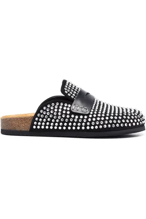 J.W.Anderson Rhinestone-embellished leather slippers