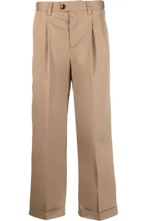 PT Torino Pleated-edge cropped trousers