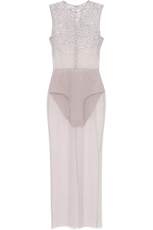 ALEX PERRY Crystal-embellished maxi dress