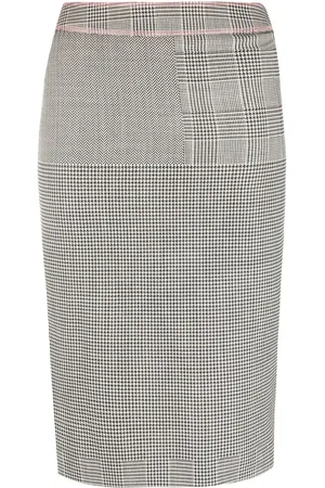 Dior 1990s houndstooth-pattern pencil skirt